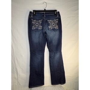 Nine West Jeans Womens 6 Dark Wash Embroidered Beaded Bootcut Denim Pants